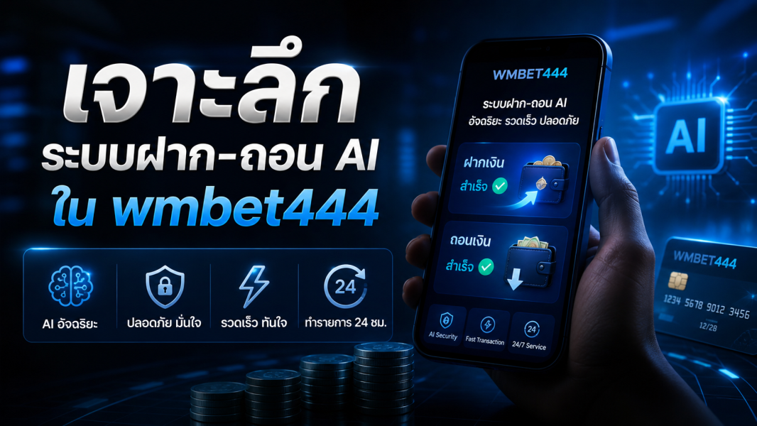 เจาะลึกระบบฝาก-ถอน AI ใน wmbet444 ปี 2026 ออโต้เร็ว ปลอดภัย ไม่มีขั้นต่ำ