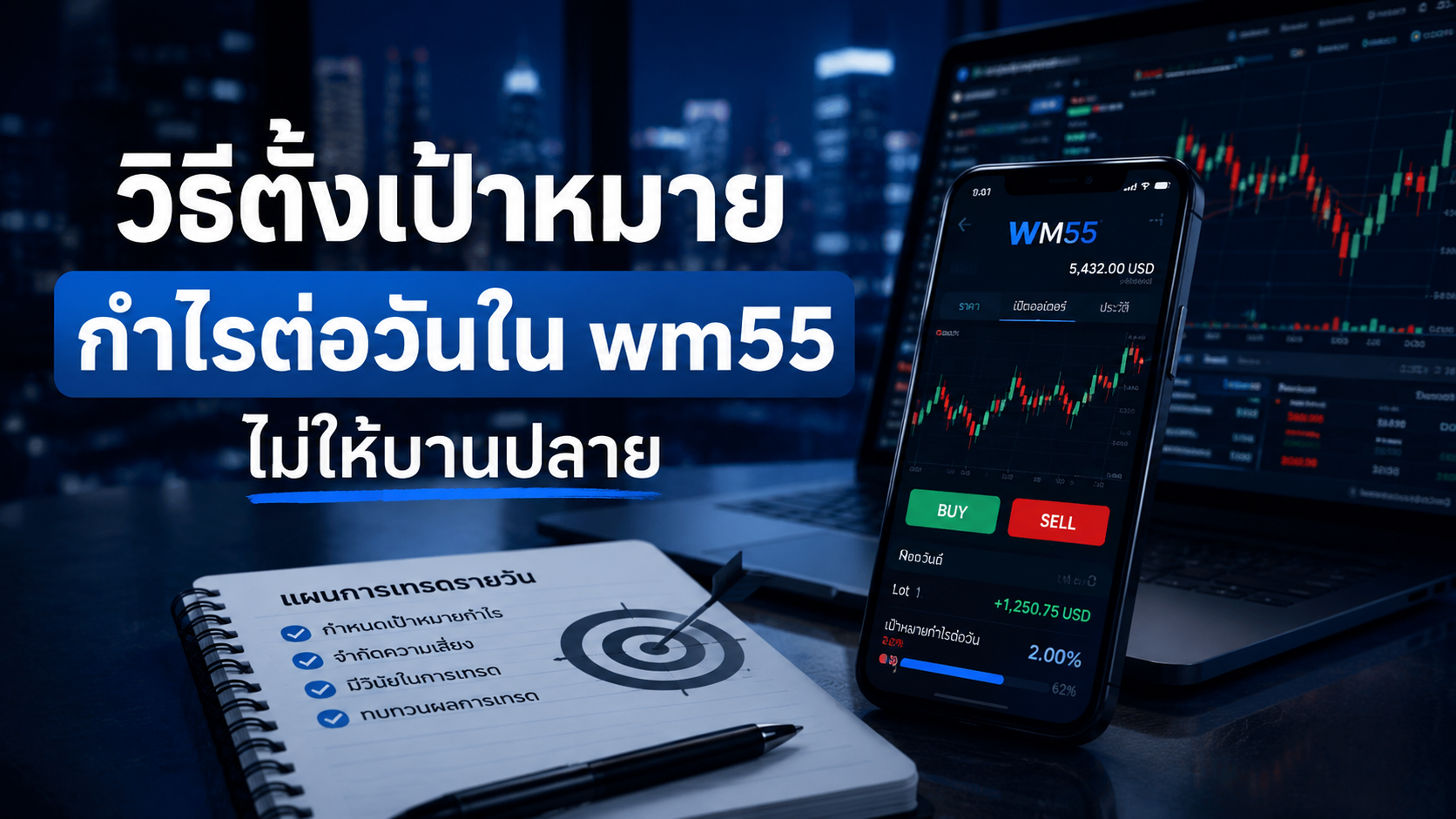 wm55 วิธีตั้งเป้าหมายกำไรต่อวัน วางแผนการเล่นไม่ให้บานปลาย ปี 2026