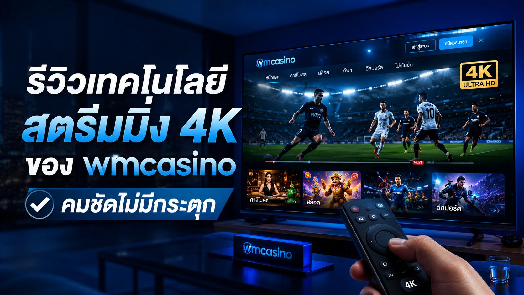 รีวิวเทคโนโลยีสตรีมมิ่ง 4K wmcasino คาสิโนสดคมชัดปี 2026