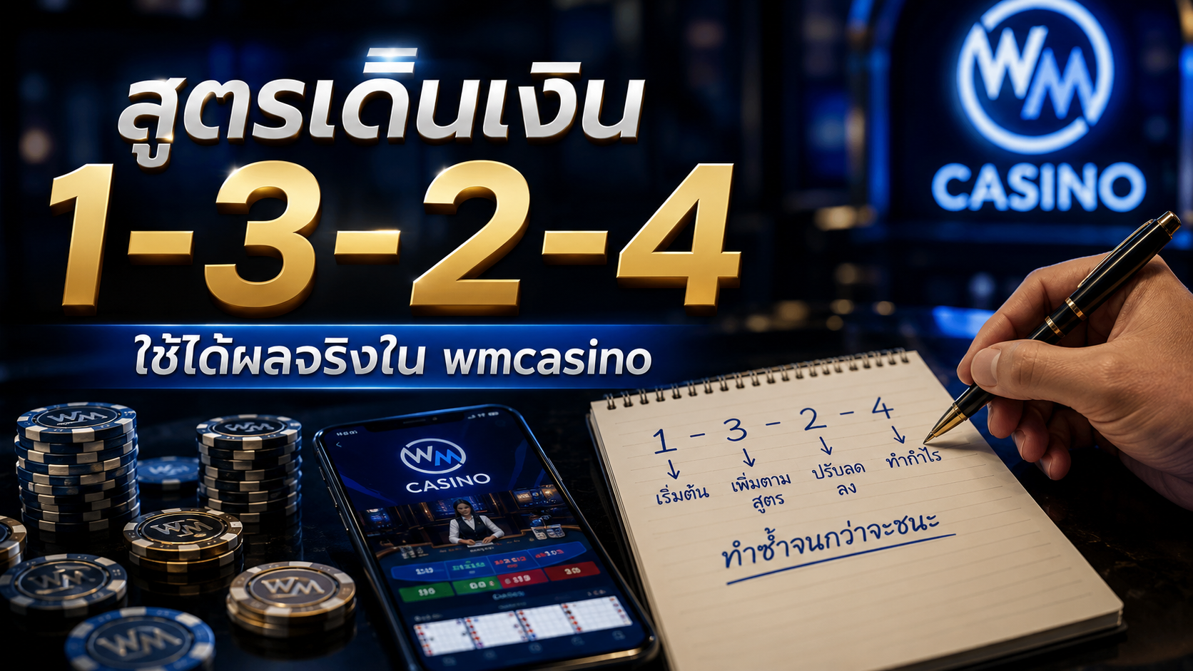 wmcasino สูตรเดินเงิน 1-3-2-4 ใช้ได้ผลจริงไหมในปี 2026
